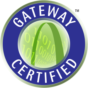 Gateway Certified Seal, signaling accreditation attainment for GS1 US Pharmaceutical Traceability Scenarios